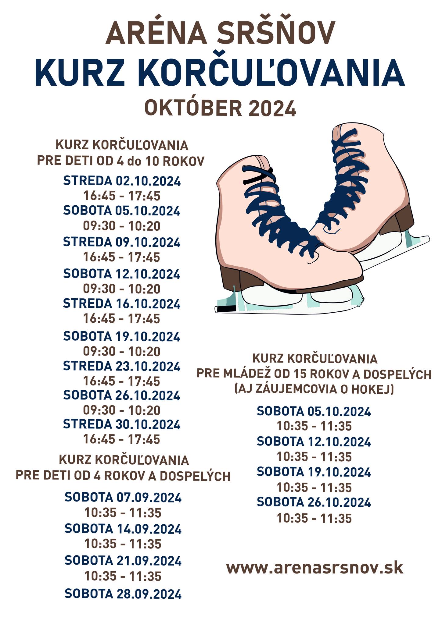 Aréna Sršňov:  🥰⛸Kurzy korčuľovania OKTÓBER 2024🥰